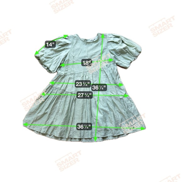 Moon River Mini Bubble Sleeve Dress. Size M sage green - Picture 7 of 9